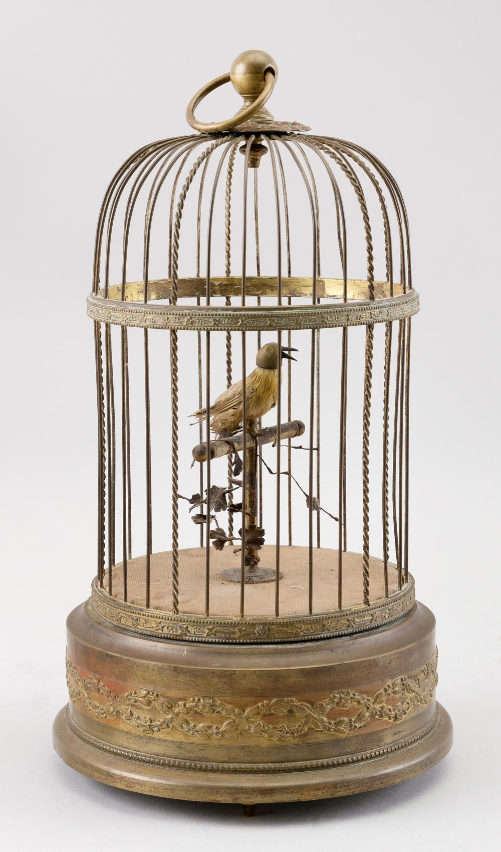 Appraisal: HELVETIC SINGING BIRD CAGE AUTOMATON BIRD HEIGHT CAGE HEIGHT HELVETIC