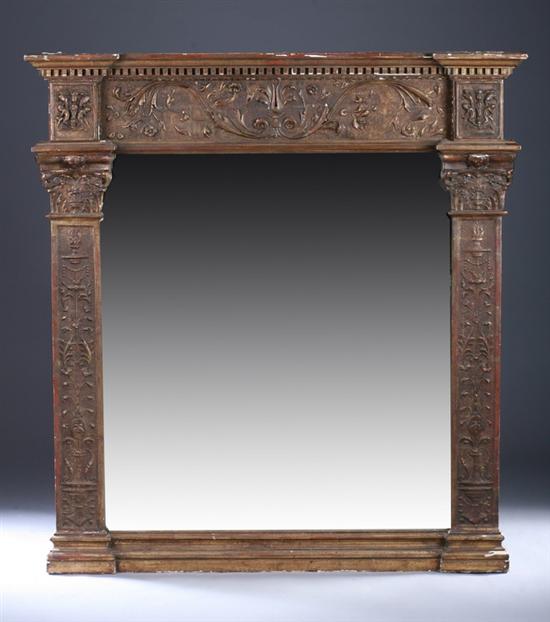 Appraisal: CONTINENTAL NEOCLASSICAL CARVED GILTWOOD TRUMEAU Circa with replaced glass Carved