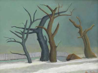 Appraisal: Eva Marinelli Martino American b Winter Trees Oil on masonite