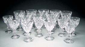 Appraisal: SIXTEEN SIGNED BACCARAT GOBLETS Set of sixteen Baccarat goblets in