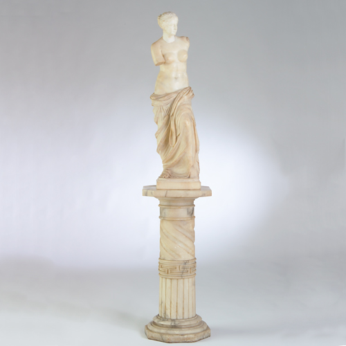 Appraisal: Classical white marble figure of Venus de Milo placed on