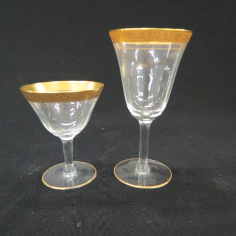 Appraisal: pcs Gold Band Crystal Stemware - goblets and - wines