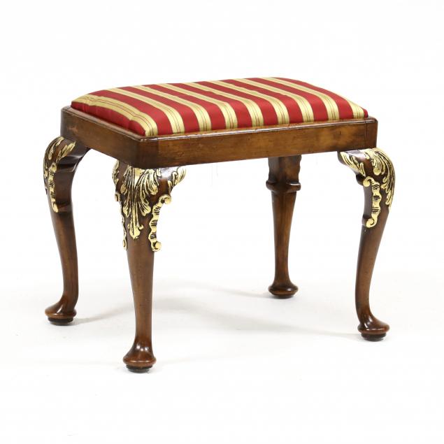 Appraisal: ANTIQUE ENGLISH QUEEN ANNE STYLE MAHOGANY FOOTSTOOL Mid- th century