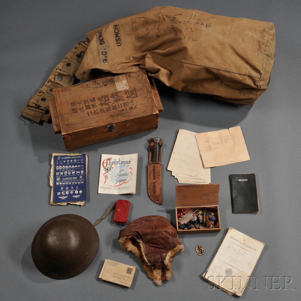 Appraisal: Group of WWII Marine Corps Material c - a Japanese