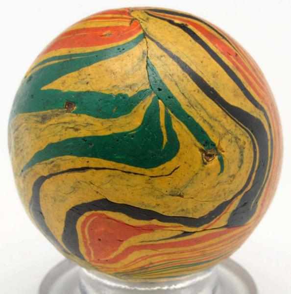 Appraisal: Gutta Percha Paper Mache Marble Colors include yellow green black