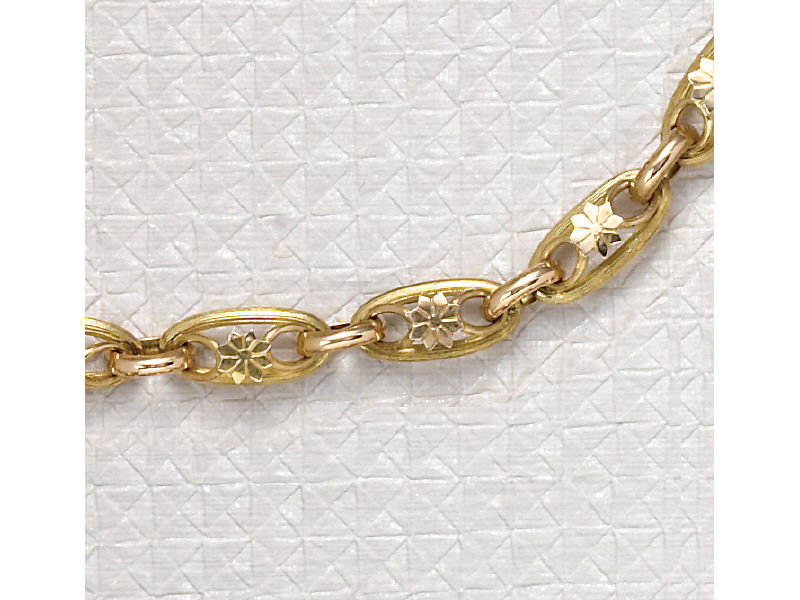 Appraisal: GOLD NECKLACE k yellow gold oval link necklace with attached