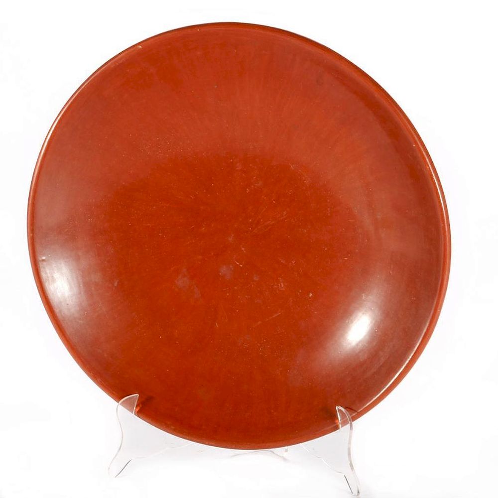 Appraisal: A San Ildefonso Redware Plate Marie Julian Martinez Diameter in