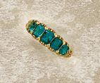 Appraisal: VICTORIAN EMERALD RING Mid to Late Victorian k yellow gold