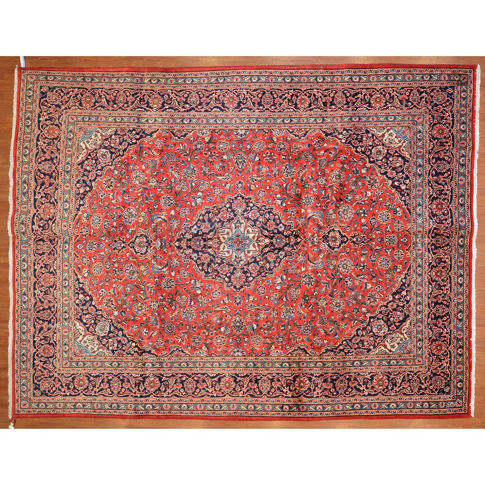 Appraisal: Mashad Carpet Persia x Fourth quarter- th century hand-knotted wool