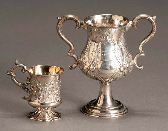 Appraisal: English Silver Two-Handled Cup and a Mug The cup Hilliard