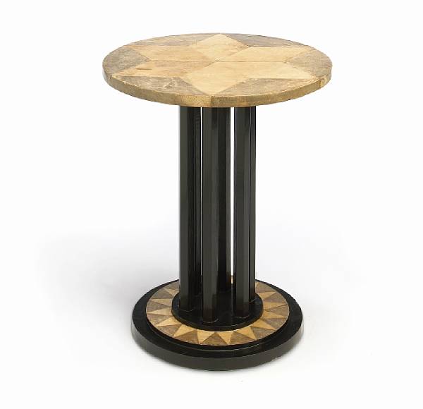 Appraisal: A French Art Deco circular occasional table circa parchment and