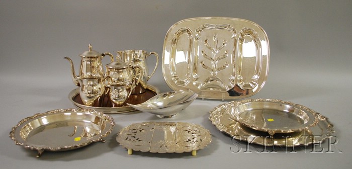 Appraisal: Lot of Silver Plated Hollowware several trays trivet Reed Barton