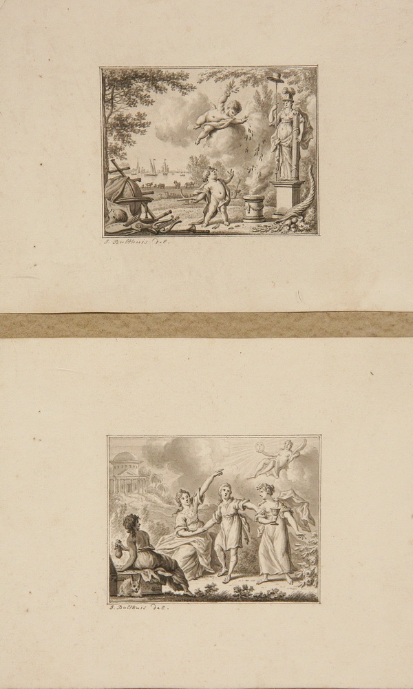 Appraisal: JAN BULTHUIS Dutch - - Ink Wash Drawings three are