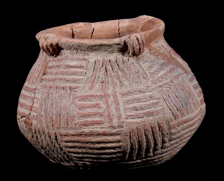 Appraisal: Early Anasazi Native American Grooved Pottery Jar Featured in this