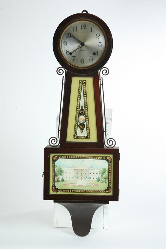 Appraisal: SESSIONS BANJO CLOCK Eight day time only clock in a