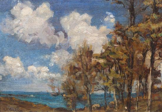 Appraisal: Sale Lot Aloysius C O'Kelly American Irish Tree Lined Shore