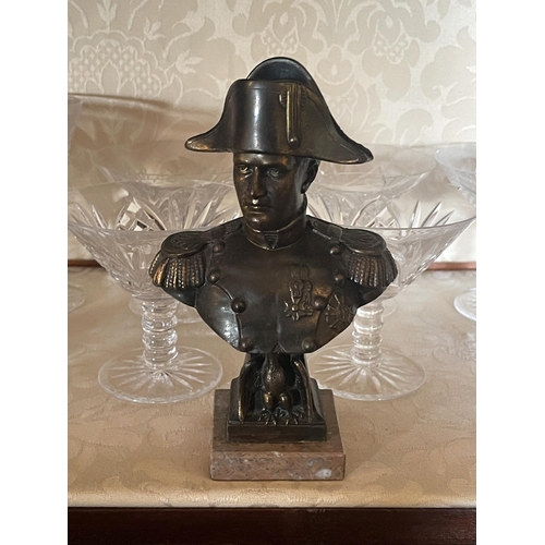 Appraisal: Cast bronzed metal bust of Napoleon mounted on marble base