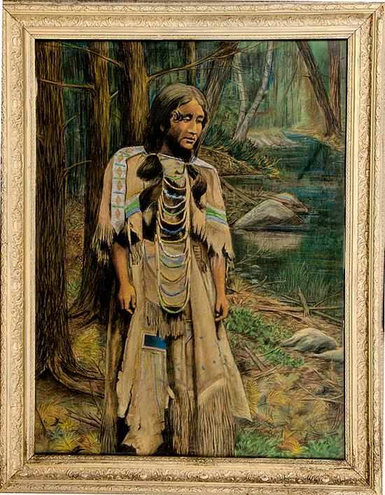 Appraisal: E Thompson American school early th century NATIVE AMERICAN WOMAN