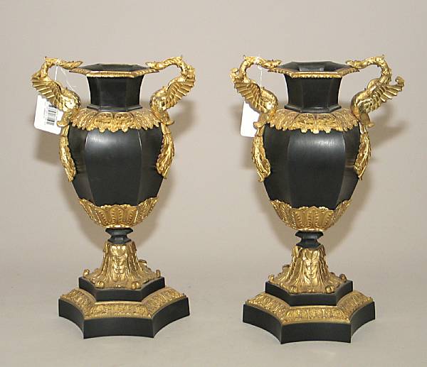 Appraisal: A pair of Louis Philippe patinated and gilt bronze two