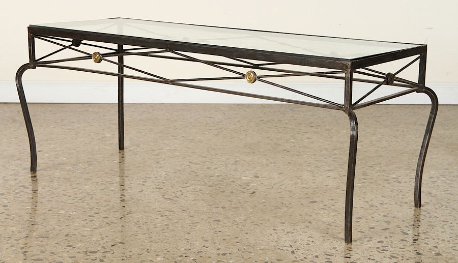 Appraisal: IRON BRONZE COFFEE TABLE MANNER OF JANSEN C A Regency