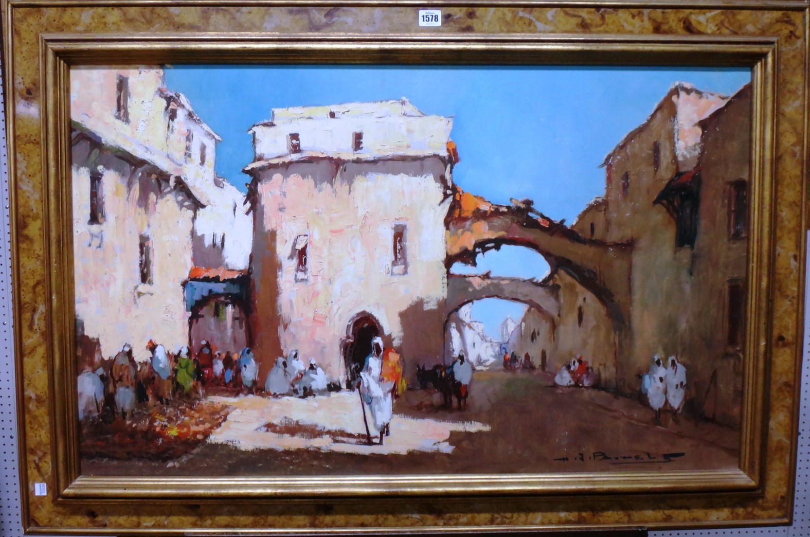 Appraisal: Henri Joseph Pauwels th century Arab street scene oil on