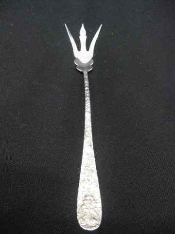 Appraisal: Stieff Rose Repousse Lettuce Fork '' long excellent no monogram