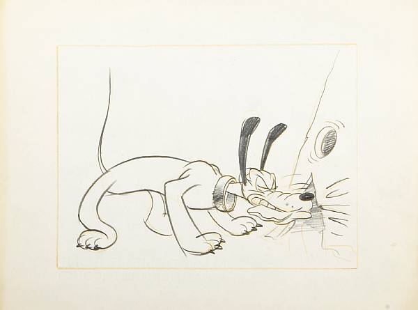 Appraisal: Five Walt Disney drawings of Pluto Late s early s