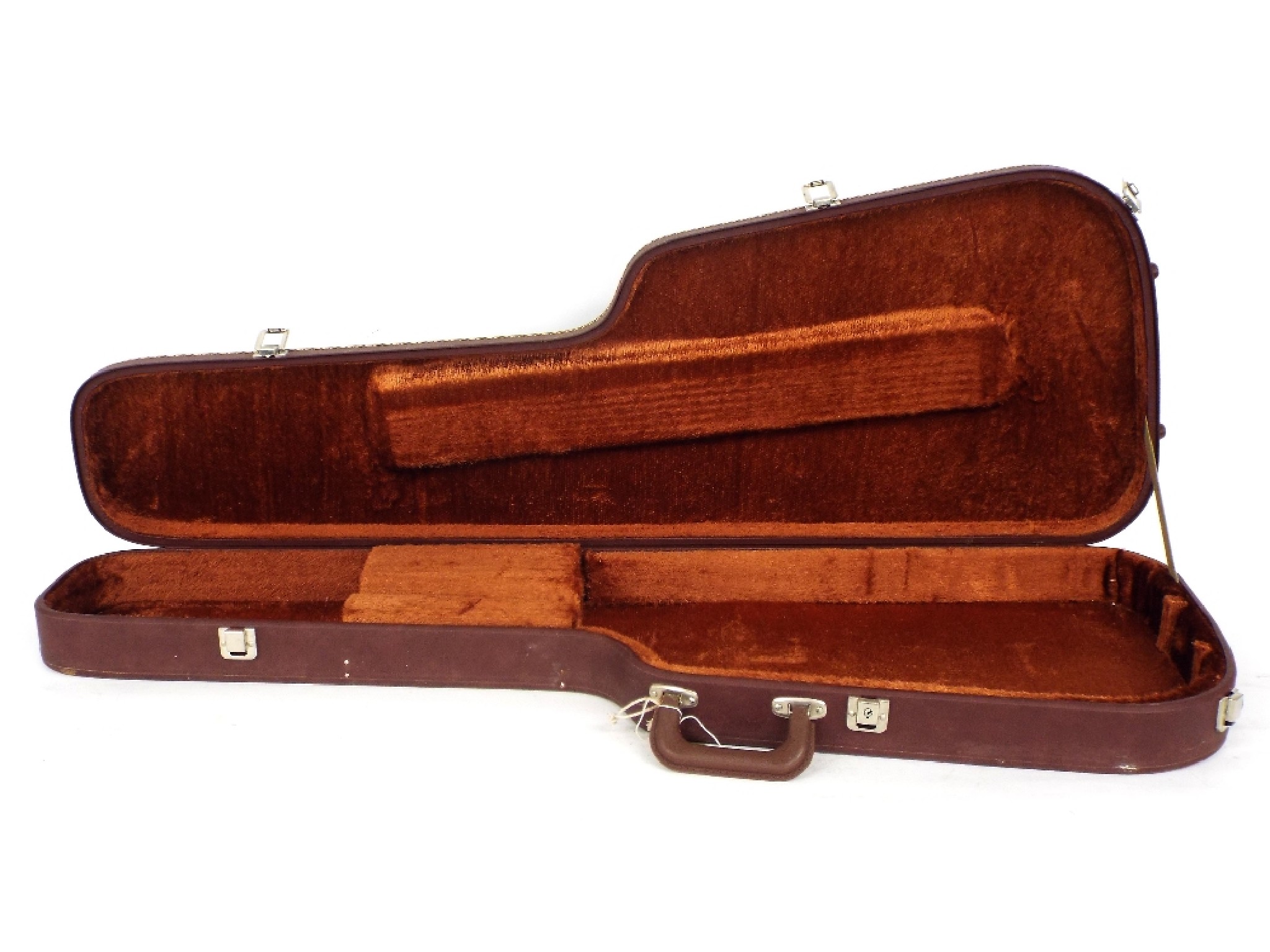 Appraisal: Shaped guitar hard case with brown interior