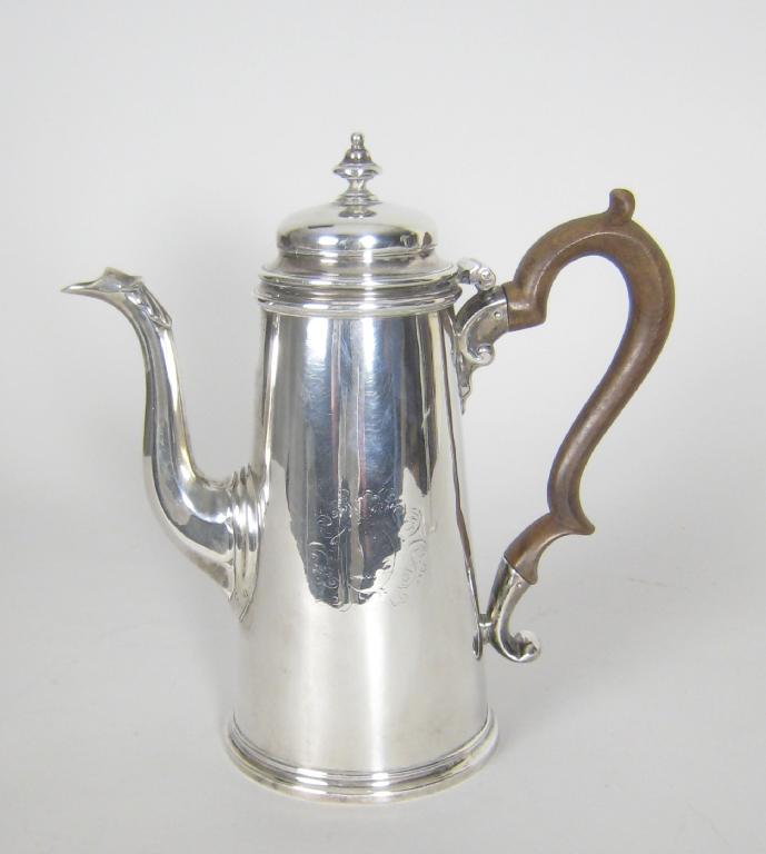 Appraisal: A George II straight sided Coffee Pot having domed lid