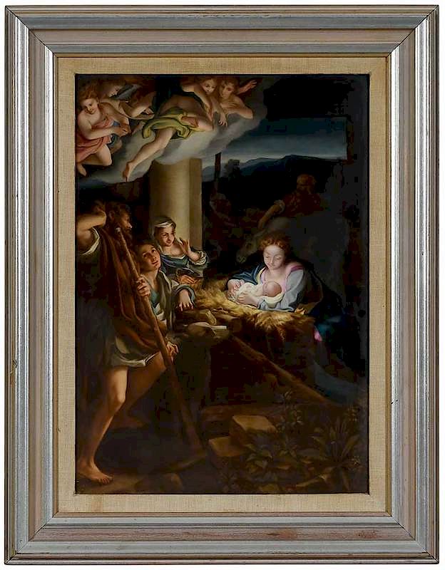 Appraisal: A Monumental Berlin K P M Porcelain Plaque The Nativity