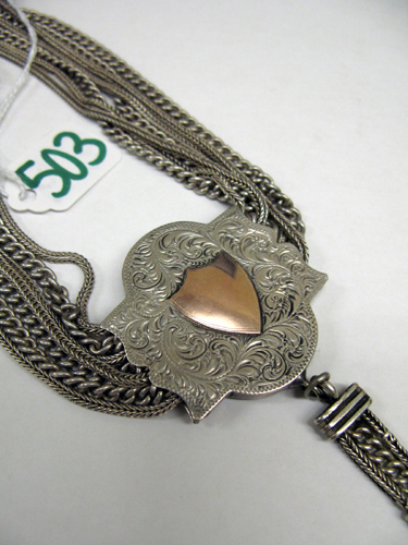 Appraisal: AN AMERICAN VICTORIAN STERLING SILVER CHATELAINE late th C an