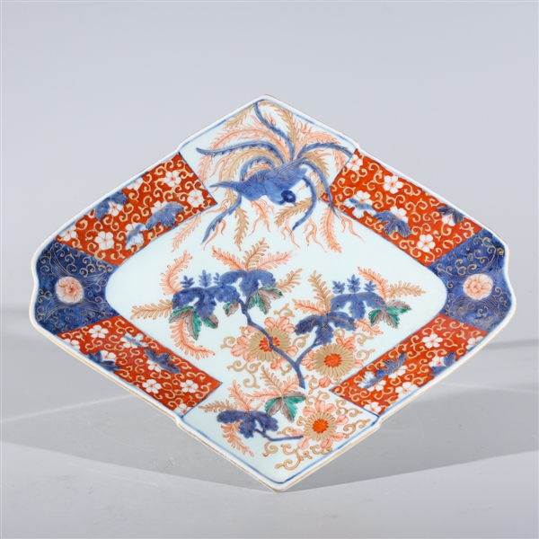 Appraisal: Chinese Imari type porcelain tray with gilt detail overall good