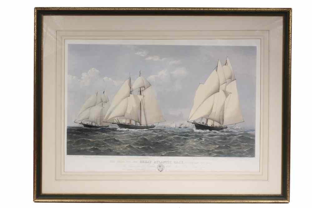 Appraisal: HANDCOLORED LITHO - 'The Start for the Great Atlantic Race