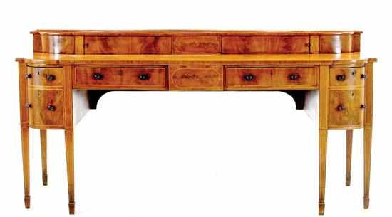 Appraisal: George III style inlaid mahogany sideboard late th early th