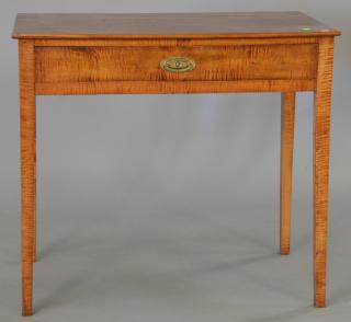 Appraisal: Federal style tiger maple one drawer stand with one drawer