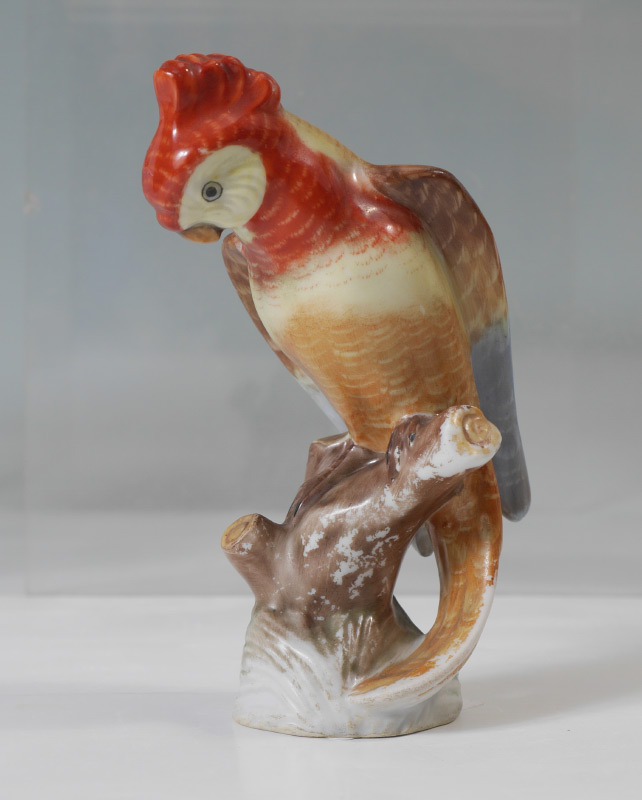 Appraisal: HEREND POLYCHROME PARROT PORCELAIN FIGURINE Older Herend production figure of