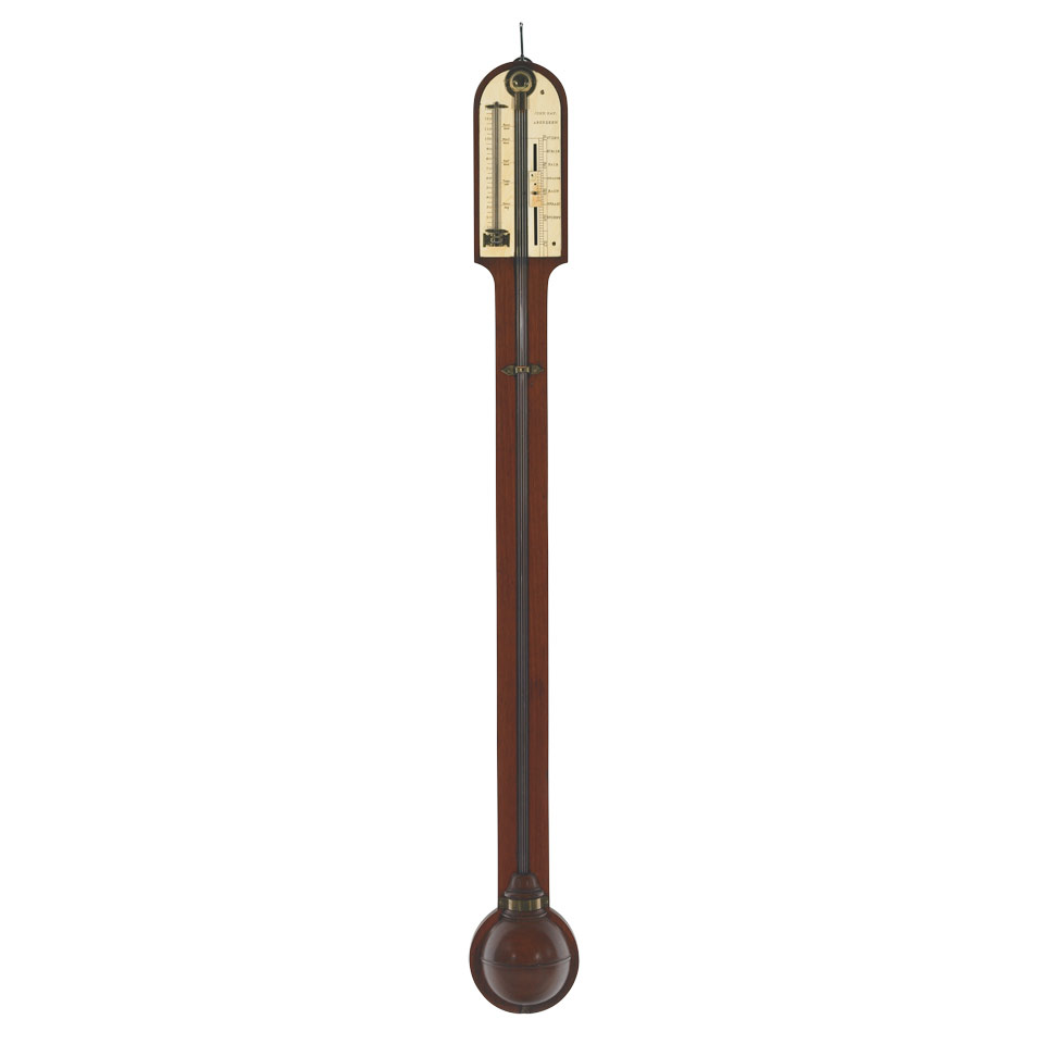 Appraisal: Scottish Edwardian Mahogany Stick Barometer John Hay Aberdeen c with