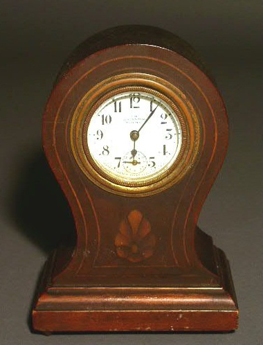 Appraisal: Diminutive mahogany clock The Junior Tattoo Movement h x w