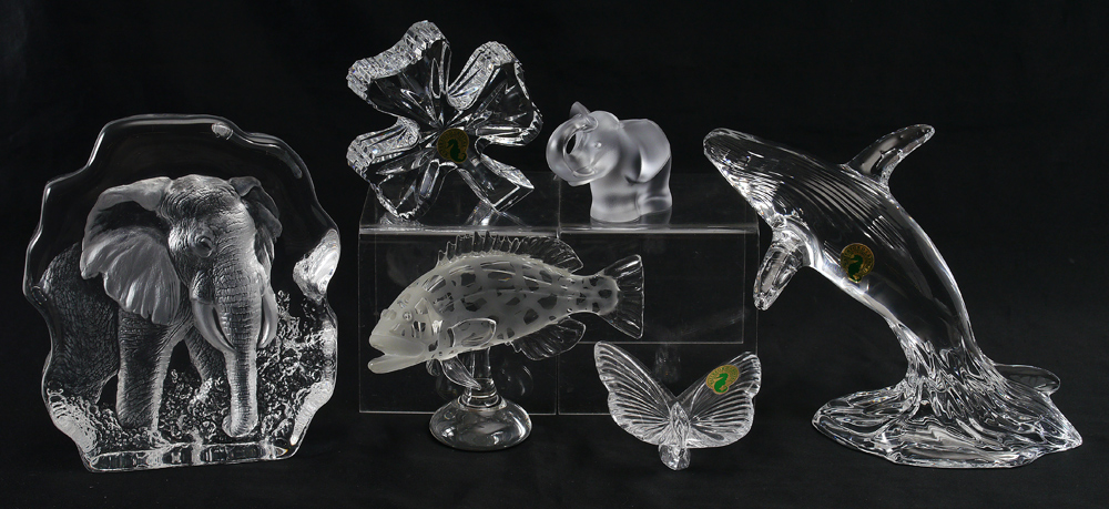 Appraisal: COLLECTION OF FIGURAL CRYSTAL ANIMALS pieces total to include Waterford