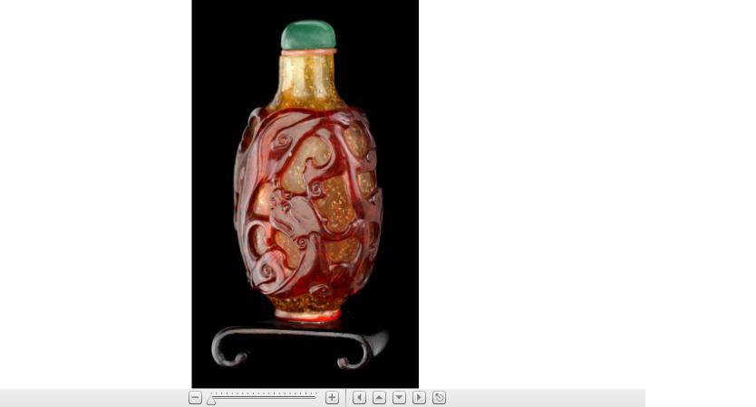 Appraisal: Fine Chinese red on yellow glass overlay snuff bottle late