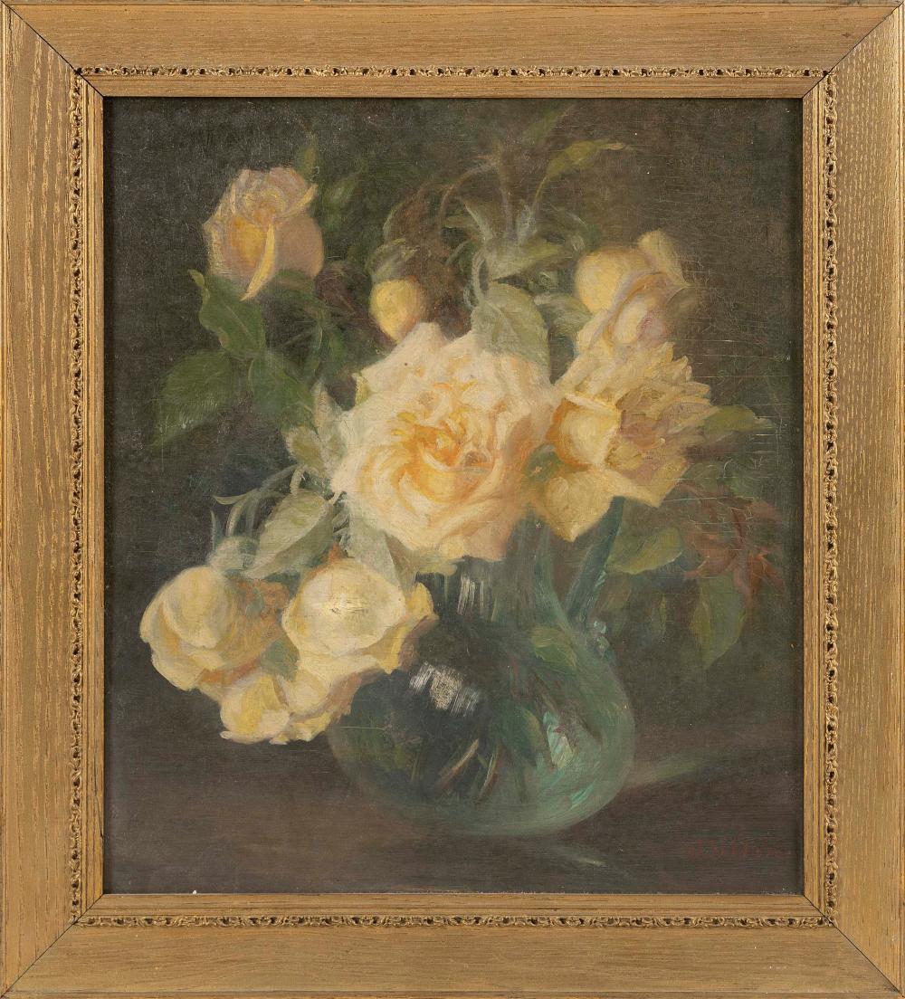 Appraisal: JULIA MCENTEE DILLON NEW YORK - YELLOW ROSES IN A