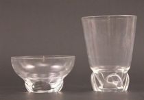 Appraisal: Pair of Steuben Glass Pieces Steuben glass vase with matching