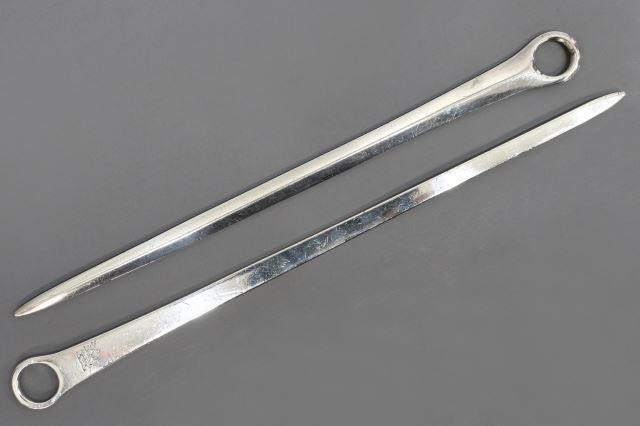 Appraisal: lot of English George III sterling silver meat skewers Peter