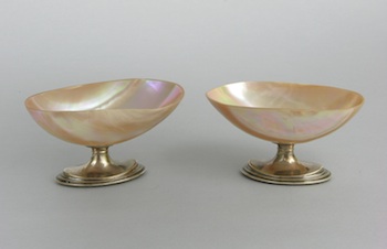 Appraisal: A Pair of Nautilus Shell and Sterling Master Salts by