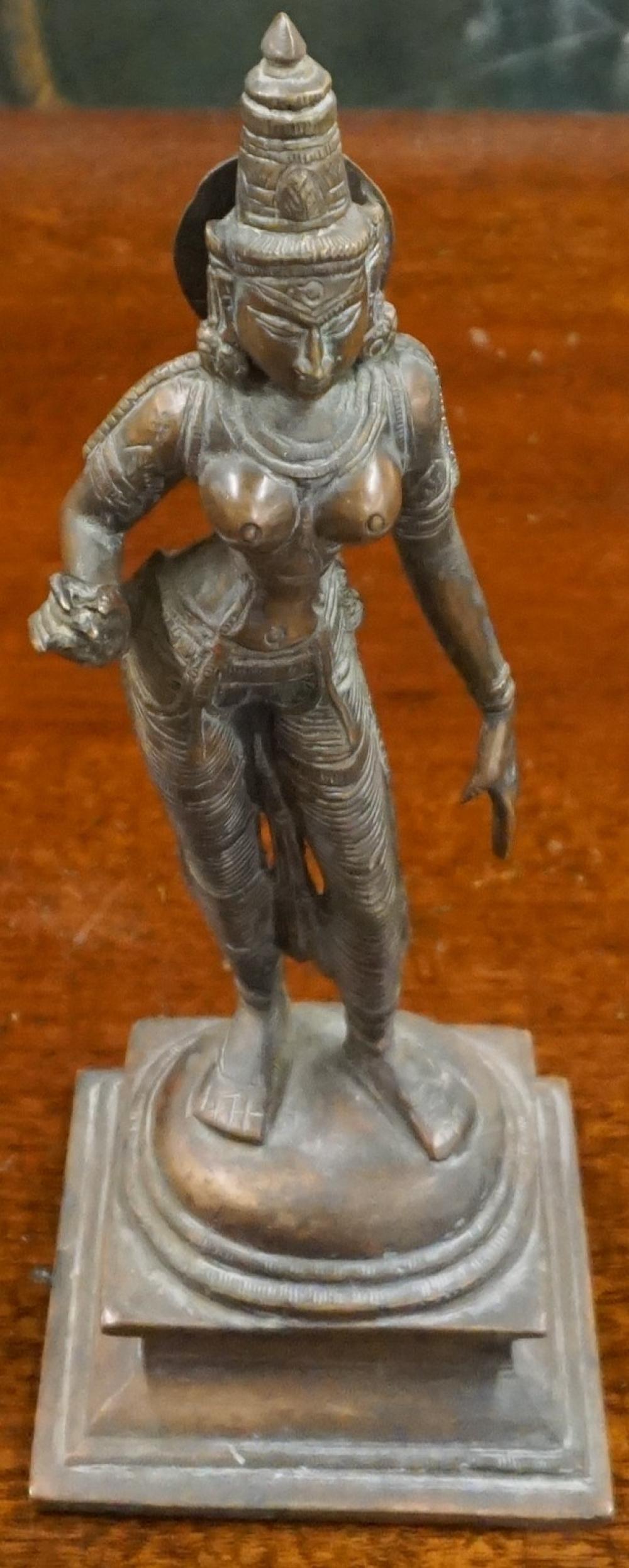 Appraisal: Indian Patinated Bronze Figure of Parvati H in cm