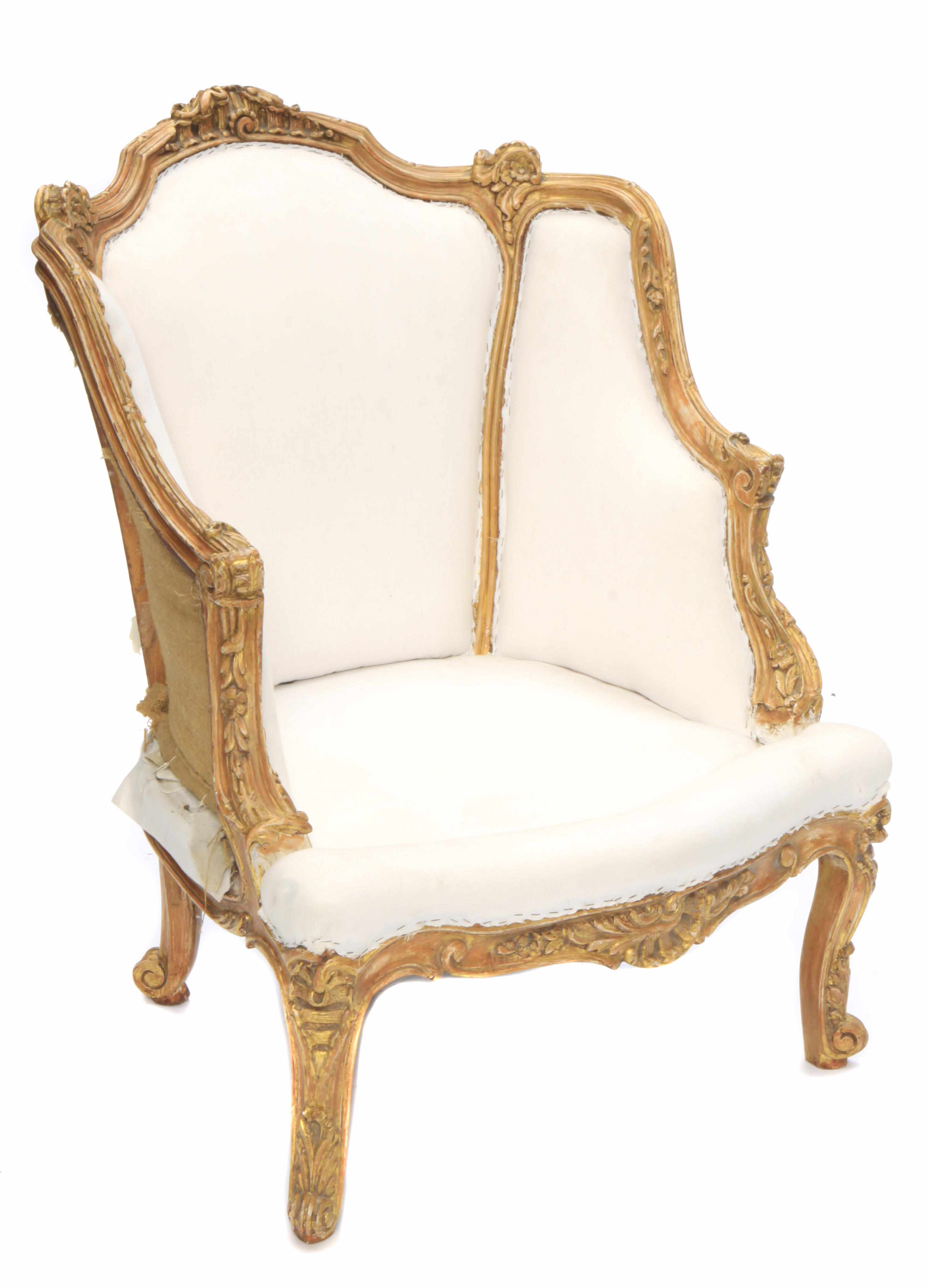 Appraisal: A Louis XV style parcel gilt and paint decorated petit