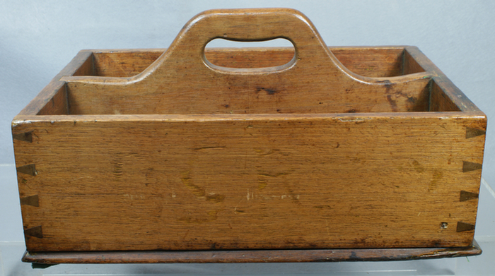 Appraisal: Walnut dovetailed implement carrier x Estimate -