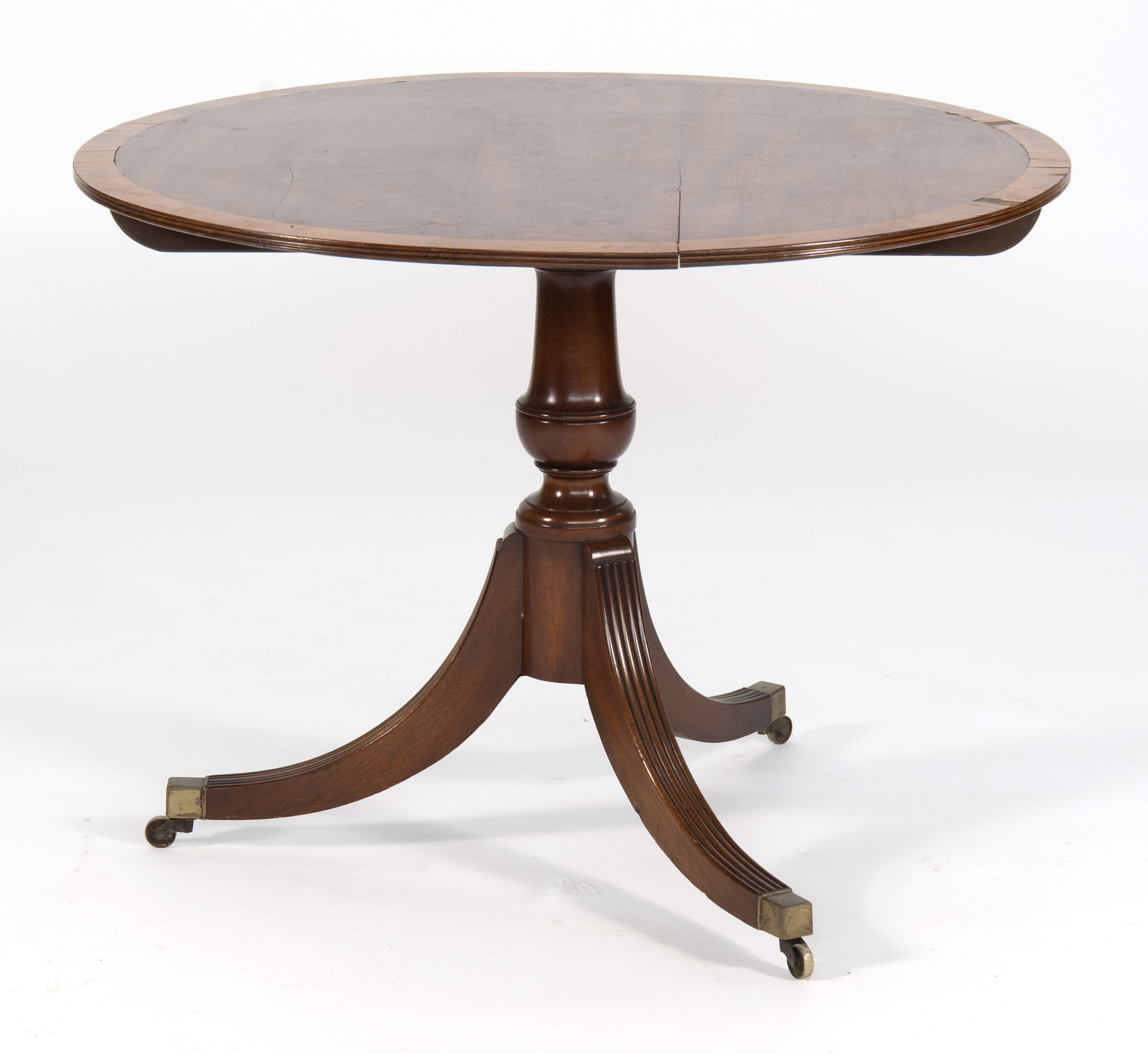 Appraisal: FEDERAL-STYLE TILT-TOP TABLE th CenturyIn mahogany mahogany veneer and fruitwood