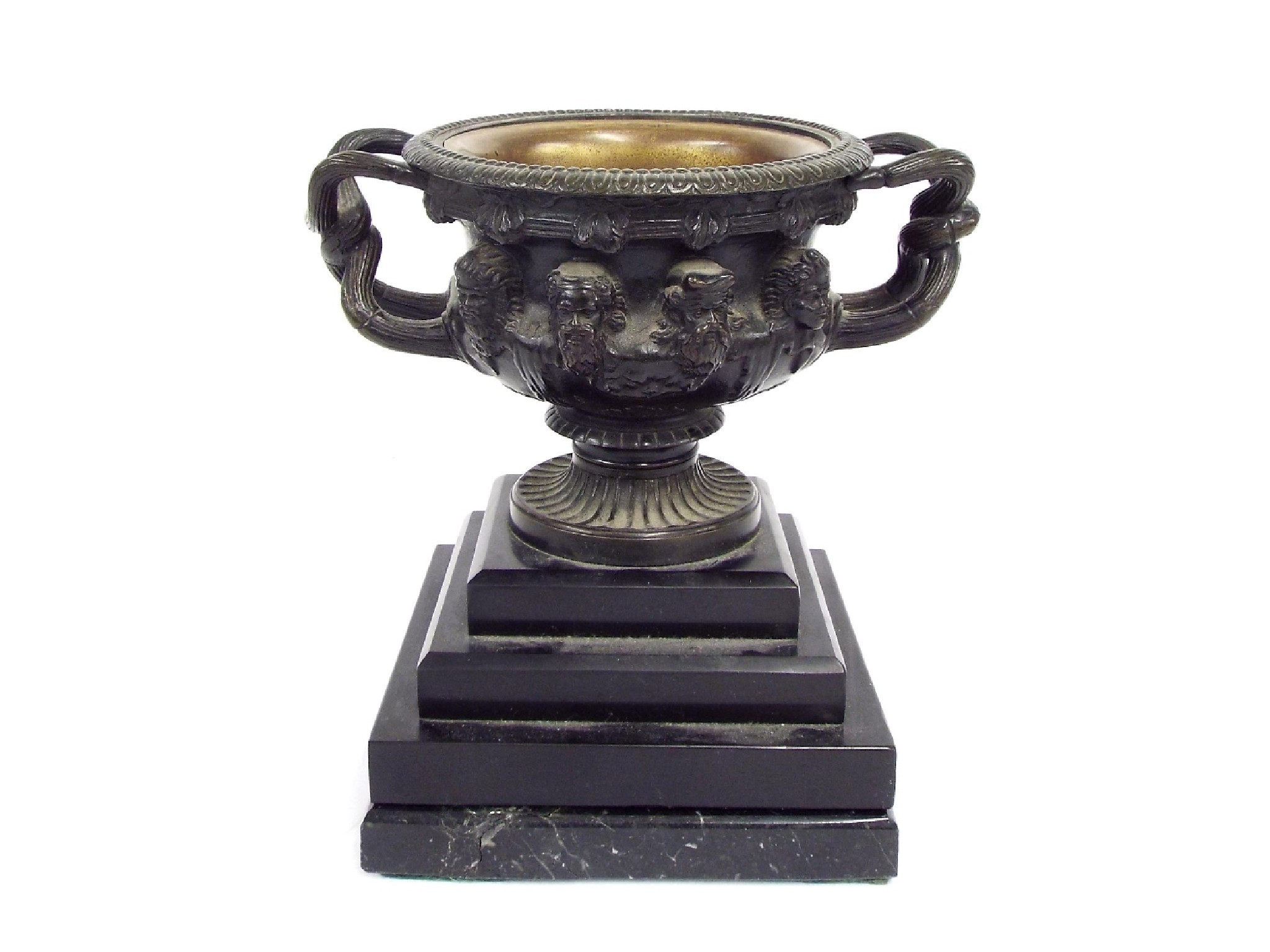 Appraisal: Bronze model of the Albani Vase upon a stepped square