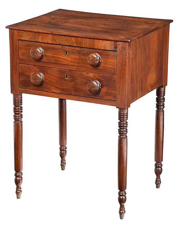 Appraisal: Charleston Federal Mahogany Two Drawer Stand South Carolina circa -